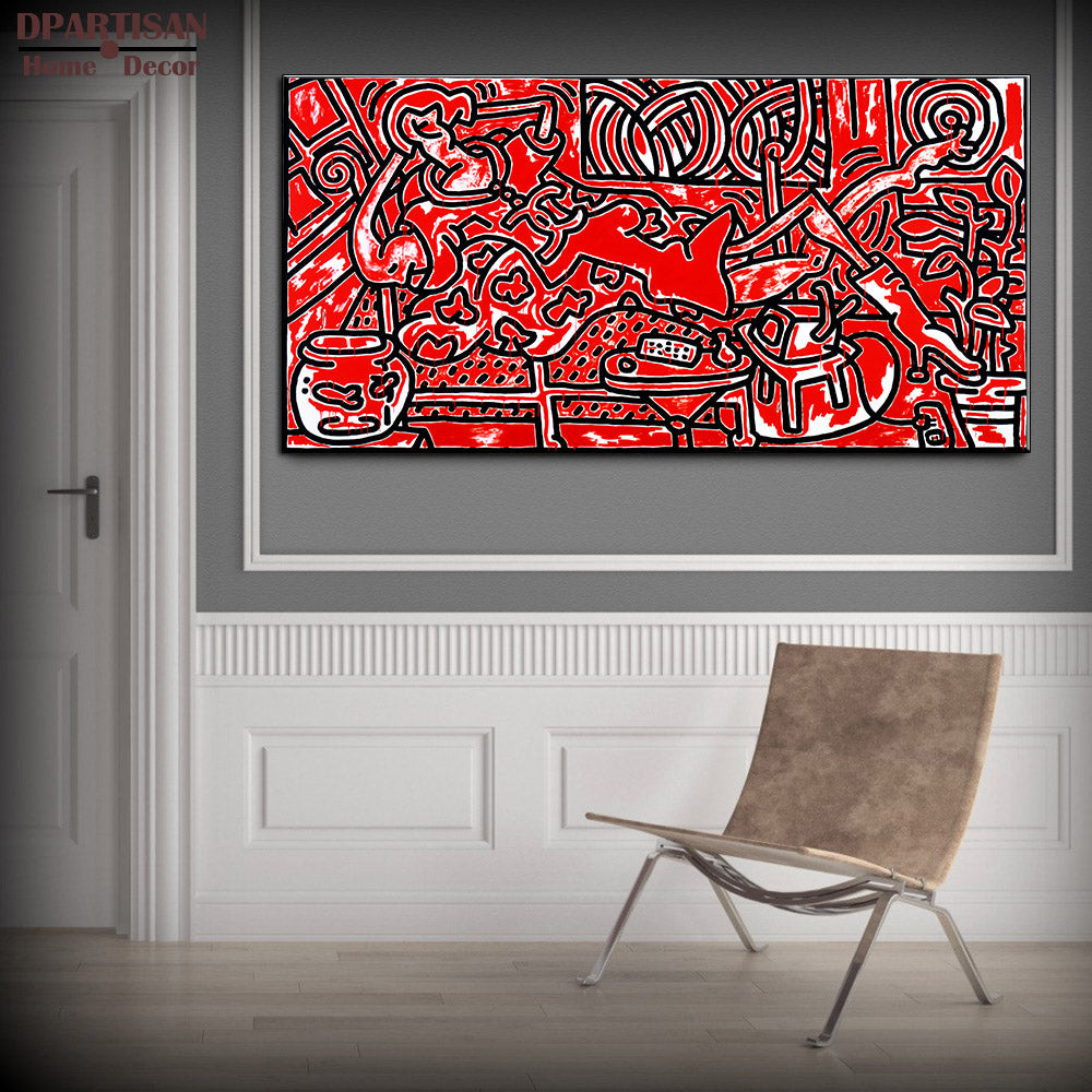 DPARTISAN Street Art red and black Pop ART GICLEE oil painting Prints on canvas No frame  wall Pictures Decor Living Room