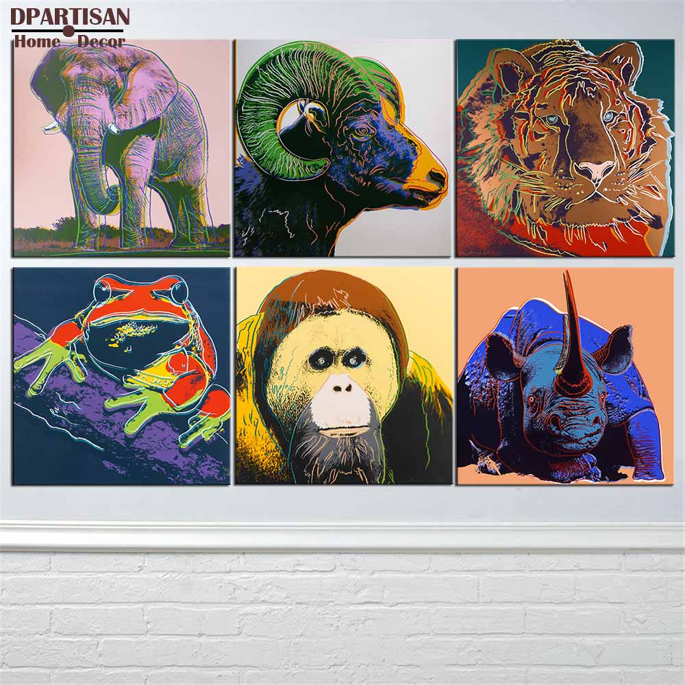 DPARTISAN study tiger animal oil painting POP Art Print on canvas for wall decoration poster wall painting no frame arts