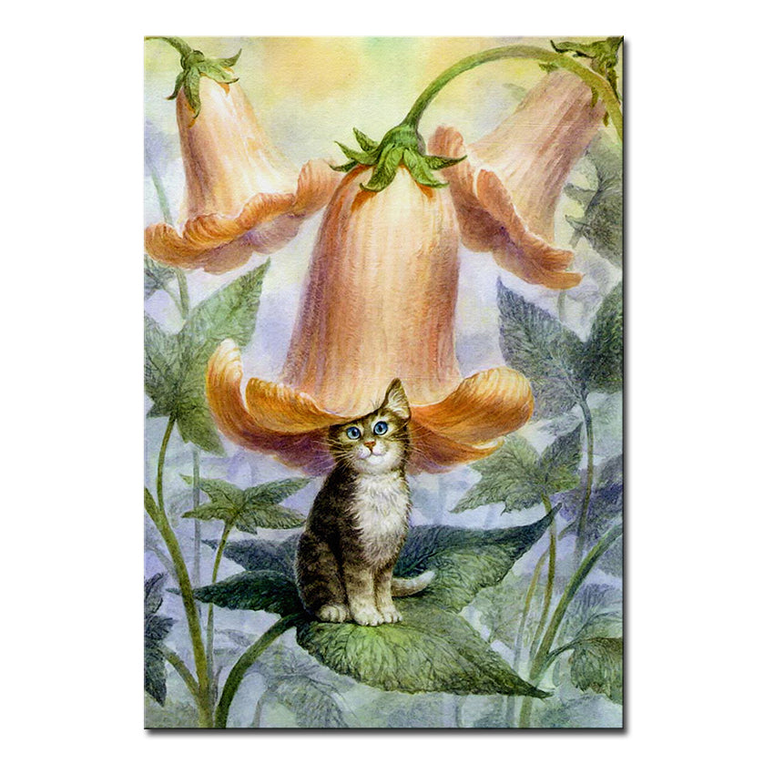Vladimir Rumyantsev flower with cat world oil painting wall Art Picture Paint on Canvas Prints wall painting no framed