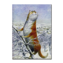 Load image into Gallery viewer, Vladimir Rumyantsev see right cat world oil painting wall Art Picture Paint on Canvas Prints wall painting no framed
