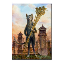 Load image into Gallery viewer, Vladimir Rumyantsev house owner with cat world oil painting wall Art Picture Paint on Canvas Prints wall painting no framed
