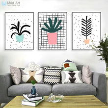 Load image into Gallery viewer, Modern Green Plants Cactus Leaf Poster A4 Triptych Nordic Living Room Wall Art Print Picture Home Decor Canvas Painting No Frame
