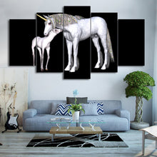 Load image into Gallery viewer, HD Printed 5 Piece Canvas Art Abstract White Horse Painting Framed Wall Pictures for Living Room Free Shipping CU-2307A
