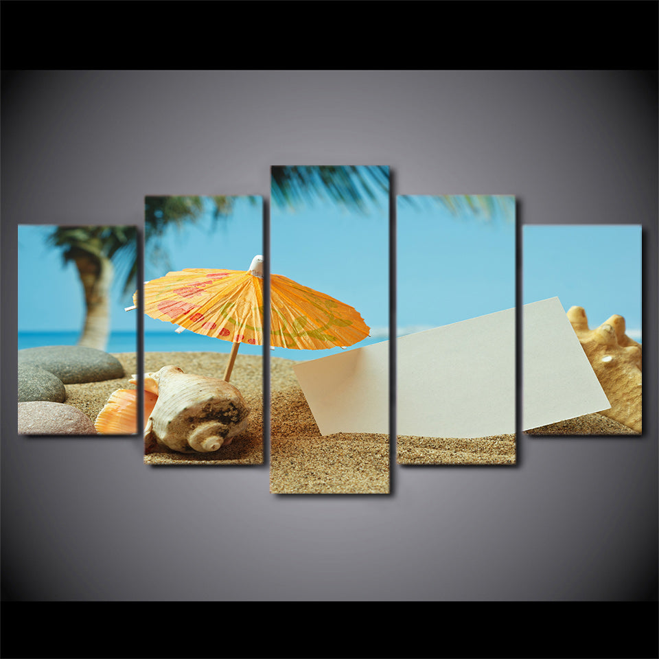 wall art canvas painting 5 piece HD print Beach Shell posters and prints framed modular canvas art home decor CU-2185C