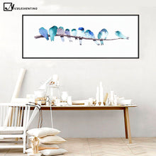 Load image into Gallery viewer, Watercolor Animal Birds Poster Minimalist Art Canvas Painting Wall Picture Long Banner Print Modern Home Room Decoration 388
