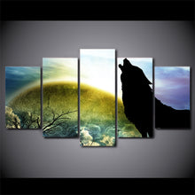 Load image into Gallery viewer, HD Printed 5 Piece Canvas Art Wolf Painting Modular Nebula Stars Wall Pictures for Living Room Modern Free Shipping CU-2496B
