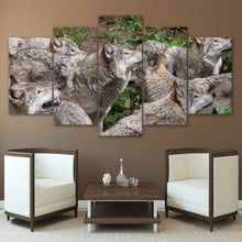 Load image into Gallery viewer, HD Printed 5 Piece Canvas Art Wild Brown Wolf Group Painting Modular Wall Pictures for Living Room Modern Free Shipping CU-2430B
