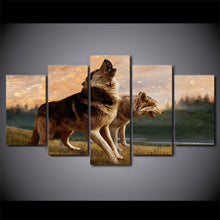 Load image into Gallery viewer, HD Printed 5 Piece Canvas Art Wolf Painting Large Framed Poster Wall Pictures for Living Room Free Shipping CU-1887C
