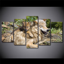 Load image into Gallery viewer, HD Printed 5 Piece Canvas Art Wild Wolf Cubs Painting Home Decor Poster Wall Pictures for Living Room Free Shipping  CU-2296C

