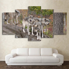 Load image into Gallery viewer, HD printed 5 Piece Canvas Art Wild Wolf Group Painting Wall Pictures for living room Modern Modular Free Shipping CU-2106C
