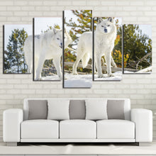 Load image into Gallery viewer, HD Printed 5 Piece Canvas Art White Wolf Painting Modular Framed Wall Pictures for Living Room Modern Free Shipping CU-2207B
