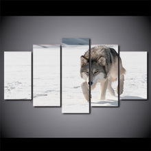 Load image into Gallery viewer, HD printed 5 Piece Canvas Art Snow Wolf Painting Animal Wall Pictures for living room Modern Modular Free Shipping CU-2103A

