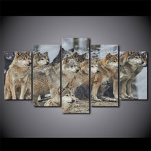 Load image into Gallery viewer, 5 Pieces Canvas Art Painting Printed Brown Wolf Group Wall Art Print Framed Canvas Painting Home Decor For Living Room CU-2368B
