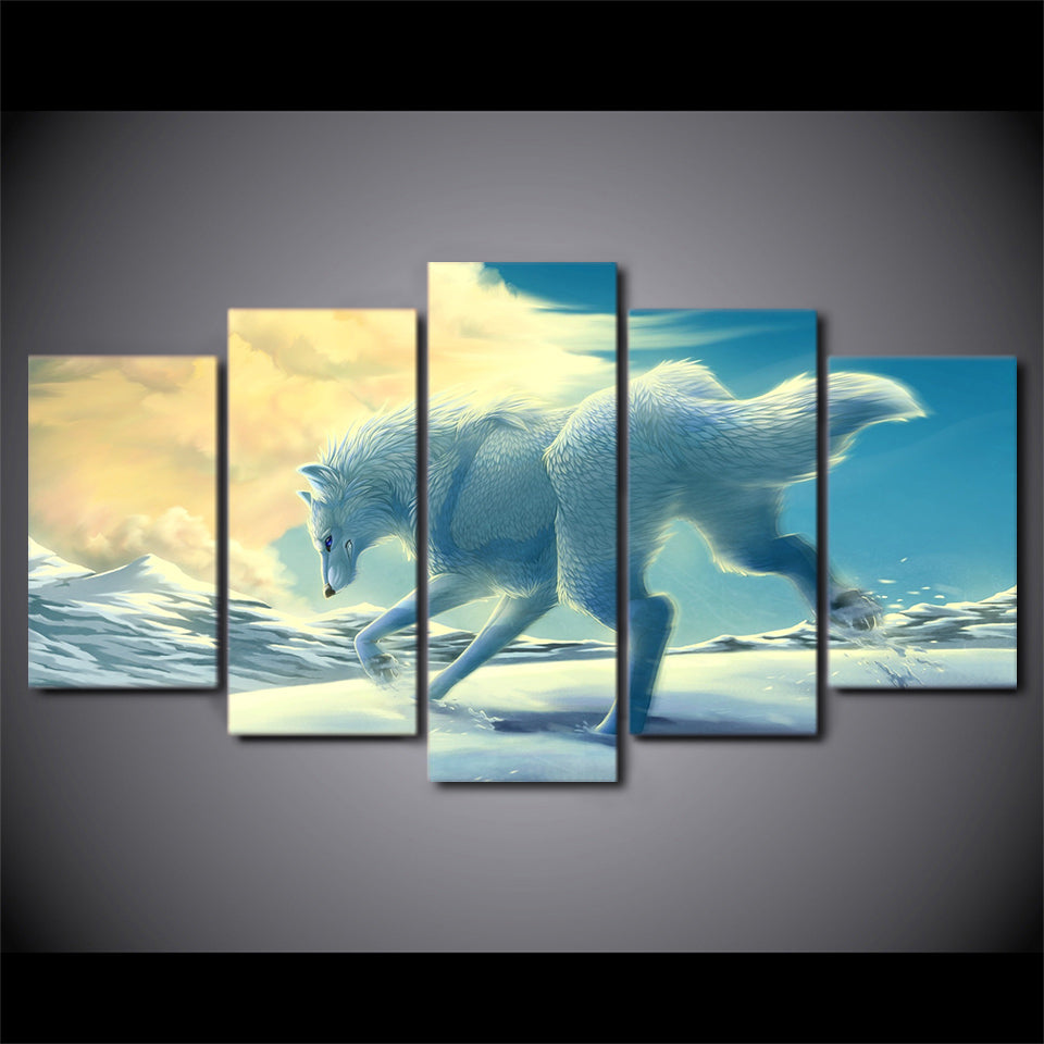 HD Printed Animals running in the snow Painting Canvas Print room decor print poster picture canvas Free shipping/ny-4507