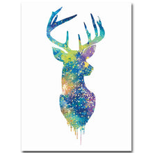Load image into Gallery viewer, NICOLESHENTING Nordic Art Watercolor Deer Head Minimalist Canvas Poster Painting Wall Picture Print Modern Home Room Decoration
