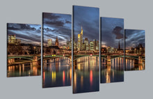 Load image into Gallery viewer, 5 piece wall art canvas painting HD Printed city night view light room decor print poster picture canvas Free shipping/ny-6035

