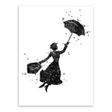 Load image into Gallery viewer, Modern Watercolor Aunt Mary Magical A4 Print Poster Pop Film Flying Wall Art Picture Canvas Baby Kids Room Deco Paintin No Frame
