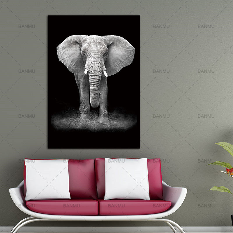 canvas HD Animal Canvas Wall Art Nordic Black&White Pictures Modular Paintings