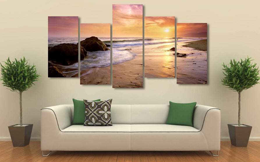HD Printed seaview seascape sunset beach Painting wall art room decor print poster picture canvas Free shipping/ny-4080