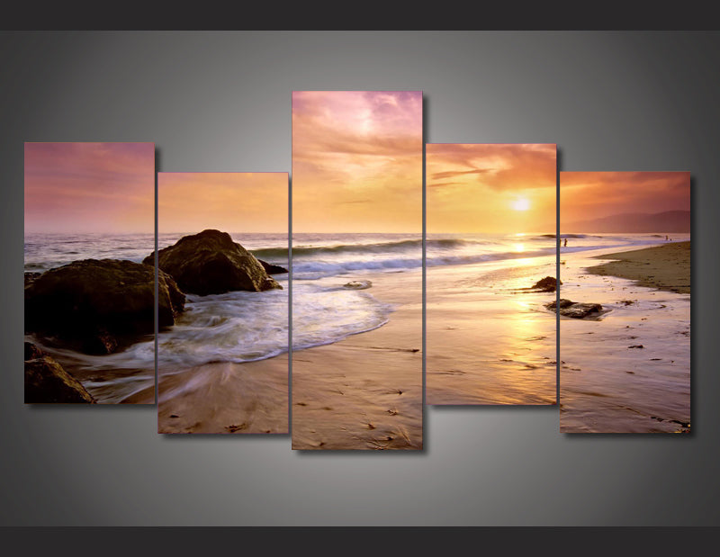 HD Printed seaview seascape sunset beach Painting wall art room decor print poster picture canvas Free shipping/ny-4080
