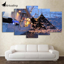 Load image into Gallery viewer, HD Printed 5 Piece Canvas Art Sea Swallow Painting Boat Wall Pictures Decor Framed Modular Painting Free Shipping CU-2090B
