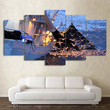 Load image into Gallery viewer, HD Printed 5 Piece Canvas Art Sea Swallow Painting Boat Wall Pictures Decor Framed Modular Painting Free Shipping CU-2090B
