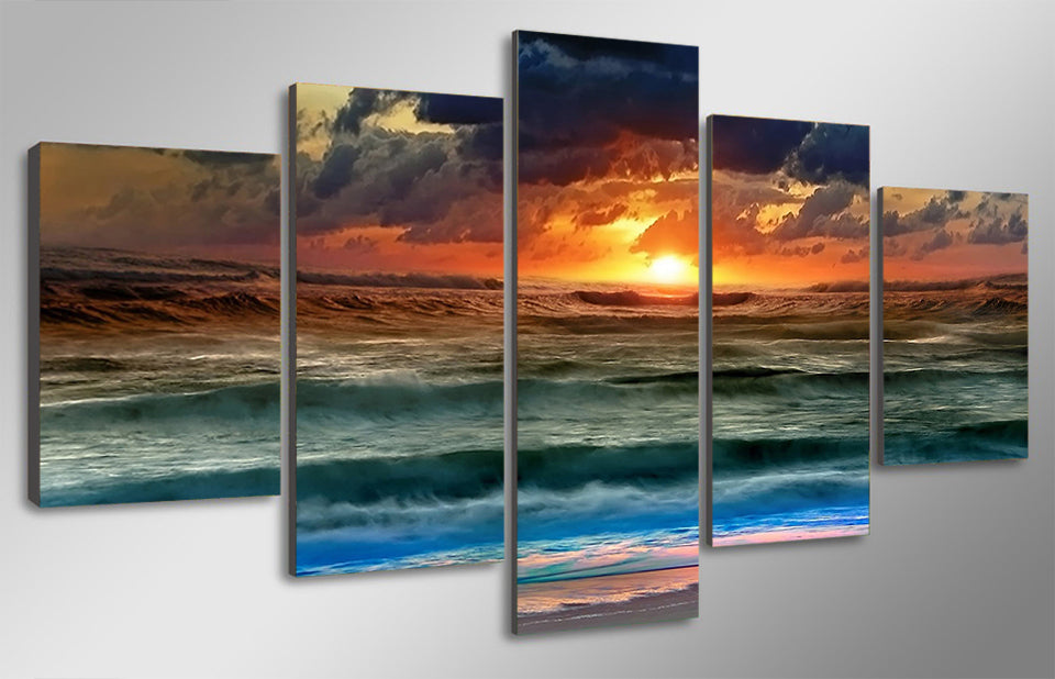 HD Printed beach sea Group Painting Canvas Print room decor print poster picture canvas Free shipping/H110