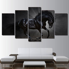 Load image into Gallery viewer, HD Printed canvas art running black horse painting steed poster Home Decor wall pictures for living room Artsailing

