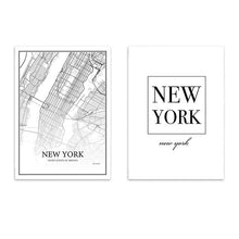 Load image into Gallery viewer, 900D Nordic Style Canvas Art Print Painting Poster, New York City Map Wall Pictures for Home Decoration, Wall Decor NOR39
