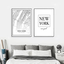 Load image into Gallery viewer, 900D Nordic Style Canvas Art Print Painting Poster, New York City Map Wall Pictures for Home Decoration, Wall Decor NOR39
