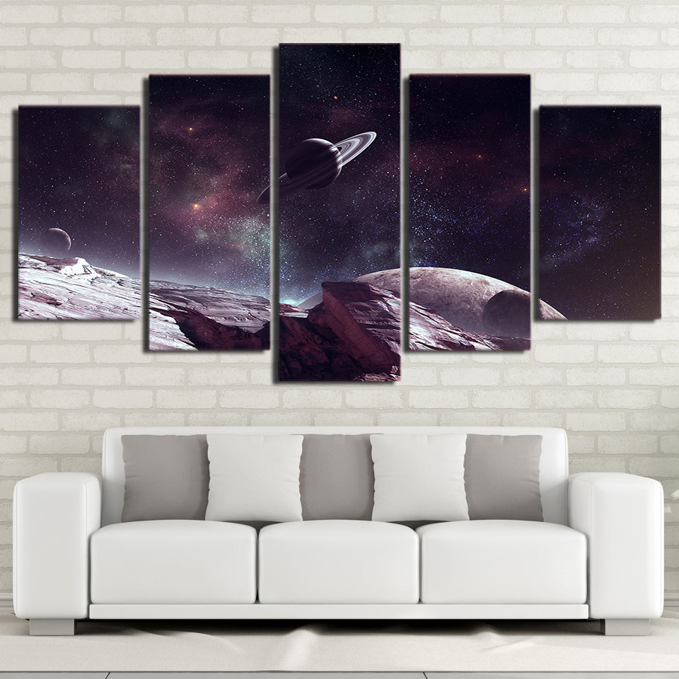 HD printed 5 Piece Canvas Painting Universe Galaxy Starry Sky Posters Modular Wall Pictures for Living Room Home Decor NY-7269B