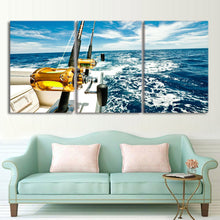 Load image into Gallery viewer, HD printed 3 piece yacht blue sea seascape wall pictures for living room wall art posters and prints Free shipping CU-1417B
