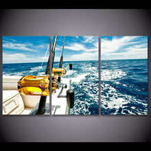Load image into Gallery viewer, HD printed 3 piece yacht blue sea seascape wall pictures for living room wall art posters and prints Free shipping CU-1417B
