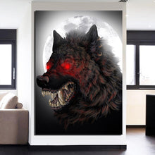 Load image into Gallery viewer, HD Printed 1 Piece Red Eyes Glowing Wolf Canvas Painting Animal Picture Canvas Prints Posters and Prints Free Shipping NY-7275D

