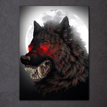 Load image into Gallery viewer, HD Printed 1 Piece Red Eyes Glowing Wolf Canvas Painting Animal Picture Canvas Prints Posters and Prints Free Shipping NY-7275D
