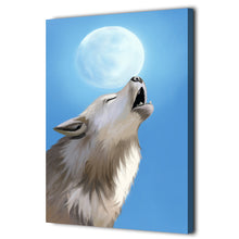 Load image into Gallery viewer, HD printed 1 piece canvas art Animal wolf moon howling painting wall pictures for living room modern free shipping/NY-7061C
