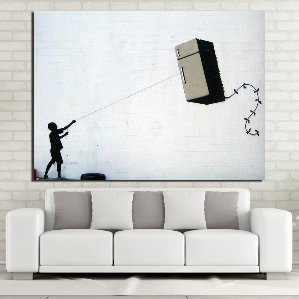 HD Printed 1 Piece Canvas Art Banks Posters Street Graffit Painting Wall Pictures for Living Room Modern Free Shipping  NY-7064C