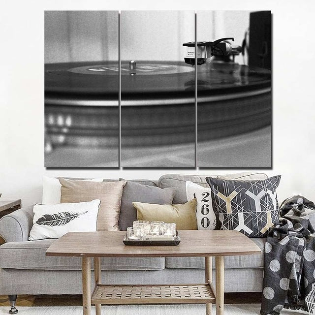 HD Printed canvas art music CD record painting Home Decor black and white DJ player wall pictures for living room Artsailing