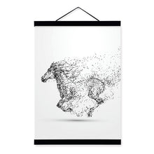 Load image into Gallery viewer, Abstract Black White Ink Animal Wolf A4 Wooden Framed Poster Minimalist Wall Art Canvas Painting Picture Print Home Decor Scroll
