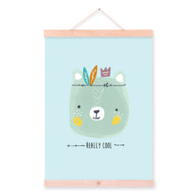 Load image into Gallery viewer, Kawaii Animal Quote Rabbit Cat A4 Wooden Framed Poster Nordic Baby Room Wall Art Canvas Painting Picture Print Home Decor Scroll
