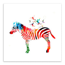 Load image into Gallery viewer, Modern Minimalist Animals Colorful Zebra Canvas Large Art Print Poster Abstract Wall Picture Living Room Decor Painting No Frame
