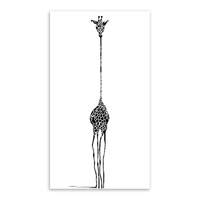 Modern Black White Minimalist Abstract Giraffe Print Poster Nursery Wall Picture Canvas Painting Living Room Home Decor No Frame