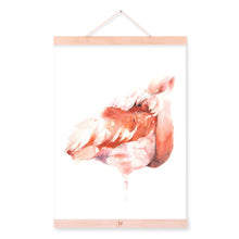 Load image into Gallery viewer, Modern Watercolor Flamingo Animal Poster A4 Wooden Framed Wall Art Print Picture Canvas Painting Nordic Living Room Decor Scroll
