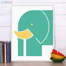 Load image into Gallery viewer, Abstract Minimalist Animal Big Elephant Canvas A4 Art Print Poster Nursery Wall Picture Kids Baby Room Decor Painting No Frame
