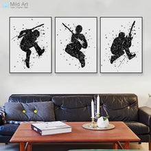Load image into Gallery viewer, 3 Piece Modern Black White Abstract Music A4 Art Print Poster Guitar Rock Roll Canvas Painting Living Room Wall Pictures Decor
