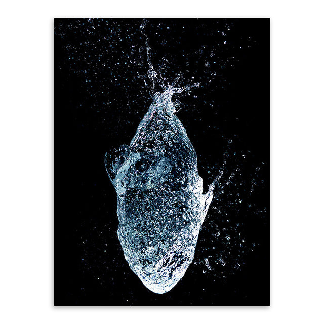 Abstract Water Drop Ocean Wave Fish Whale Shark Posters Nordic Living Room Wall Art Pictures Home Decor Canvas Painting No Frame