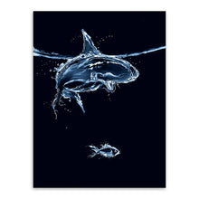 Load image into Gallery viewer, Abstract Water Drop Ocean Wave Fish Whale Shark Posters Nordic Living Room Wall Art Pictures Home Decor Canvas Painting No Frame
