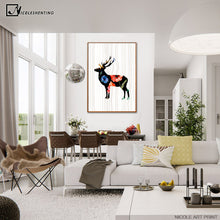 Load image into Gallery viewer, 2 pcs Nordic Art Deer Flower Poster Minimalist Canvas Painting Abstract Wall Picture Print Modern Home Bedroom Room Decoration
