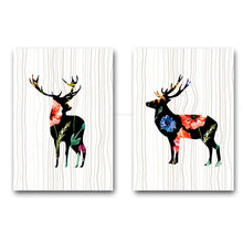 Load image into Gallery viewer, 2 pcs Nordic Art Deer Flower Poster Minimalist Canvas Painting Abstract Wall Picture Print Modern Home Bedroom Room Decoration
