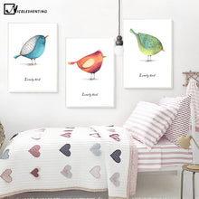 Load image into Gallery viewer, Nordic Art Loney Bird Watercolor Animal Minimalist Canvas Poster Painting Wall Picture Print Modern Home Bedroom Decoration

